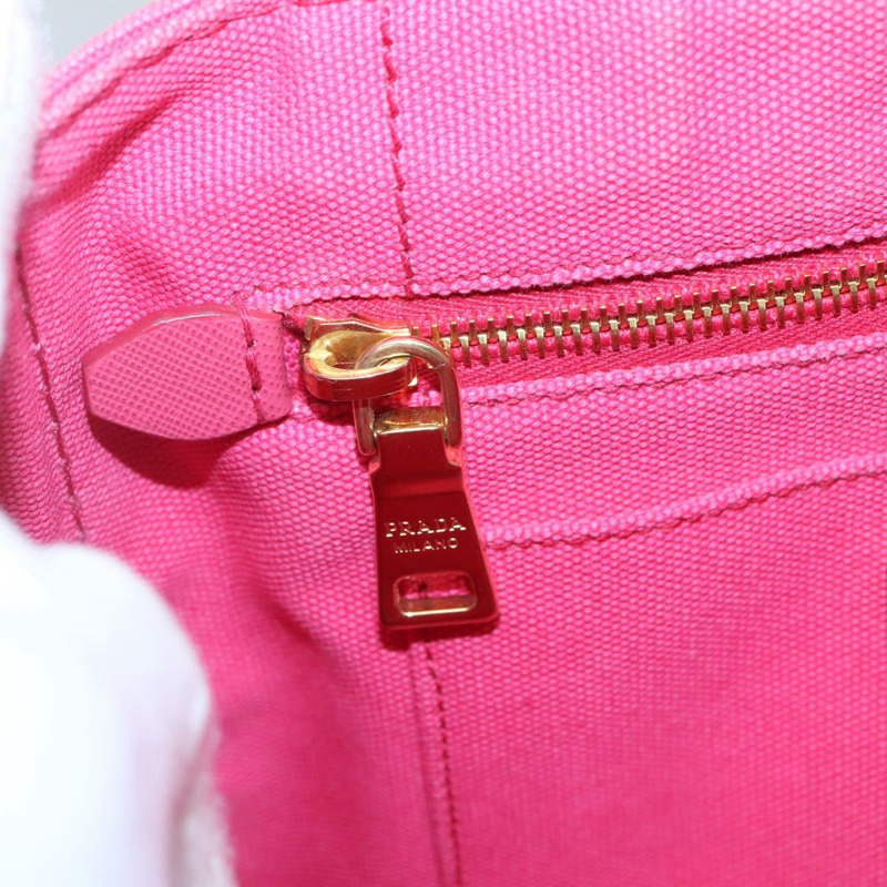 【日本直送】PRADA Canapa PM 手袋帆布粉紅金色正品 140634-19