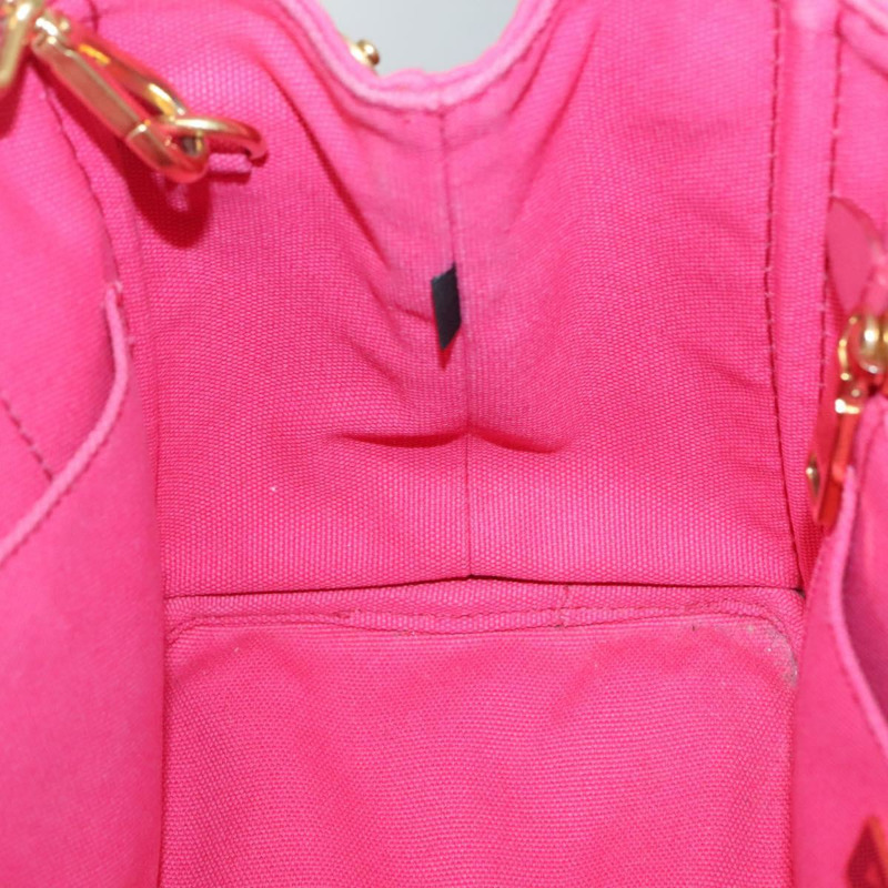 【日本直送】PRADA Canapa PM 手袋帆布粉紅金色正品 140634-21
