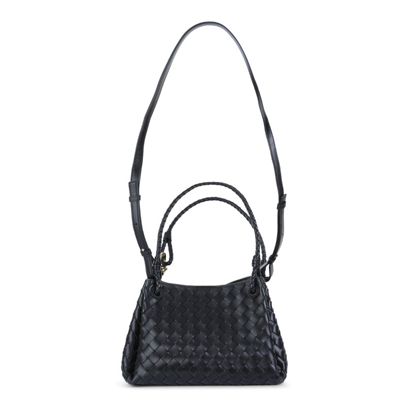 🎉新品好折扣✨Bottega Veneta 835921 Parachute 羊皮編織中款降落傘包 黑色-6