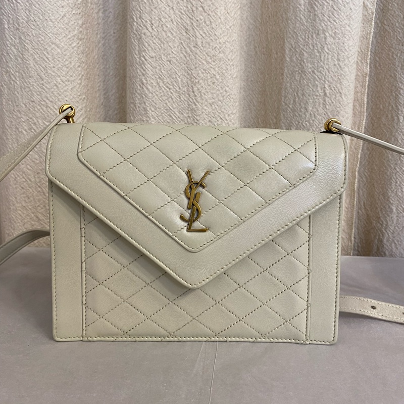Saint Laurent 聖羅蘭 米金色 Gaby小號羊皮信封包-0