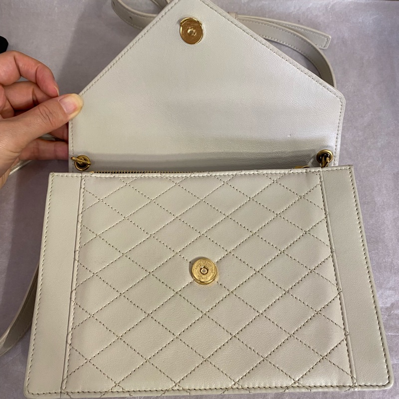 Saint Laurent 聖羅蘭 米金色 Gaby小號羊皮信封包-7