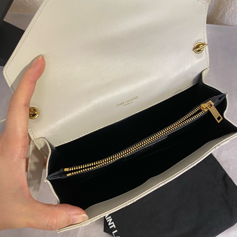 Saint Laurent 聖羅蘭 米金色 Gaby小號羊皮信封包-8