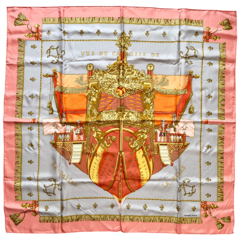 HERMES Vue Du Carrosse De La Galère La Réale 絲巾 90-0