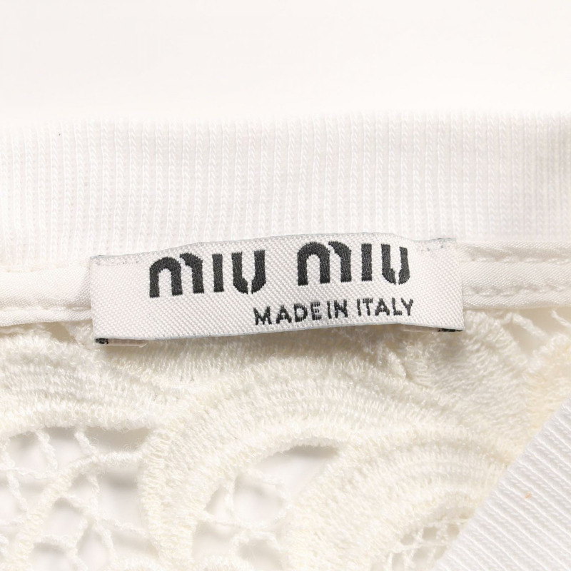 Miu Miu T卹 #S 短袖襯衫 人造絲尼龍 白色 二手 女款-2