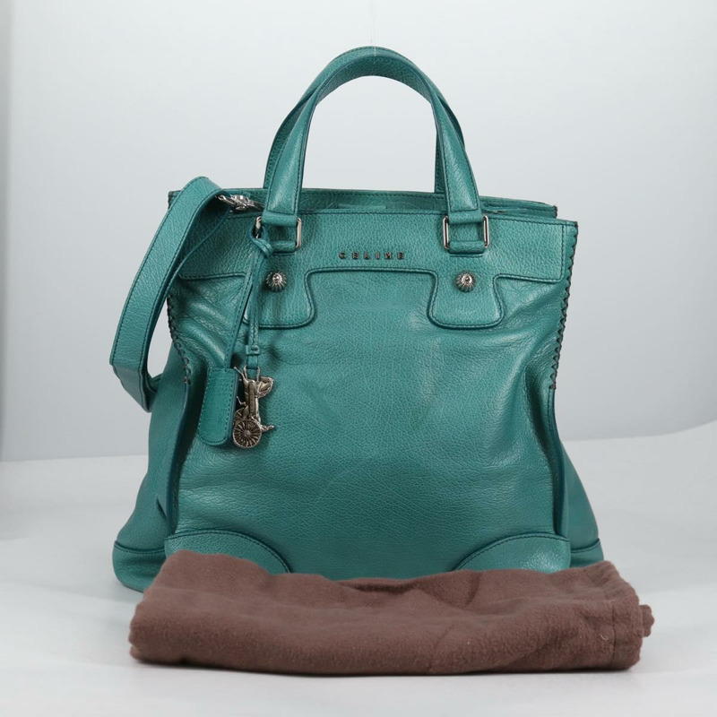 【日本直送】CELINE 手提包 皮革 2 款 綠松石色 銀色 正品 ki5907A-11