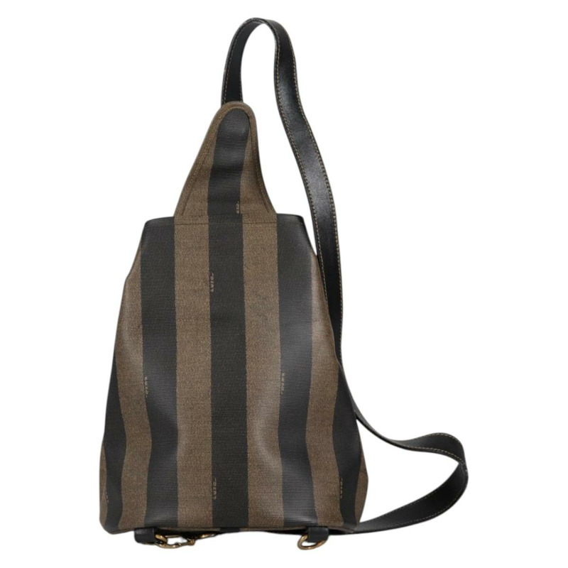 【日本直送】FENDI 胡桃色帆布單肩包 PVC 黑色 棕色 金色 正品 139699-1