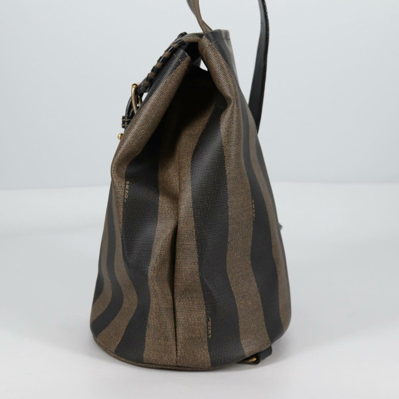 【日本直送】FENDI 胡桃色帆布單肩包 PVC 黑色 棕色 金色 正品 139699-2