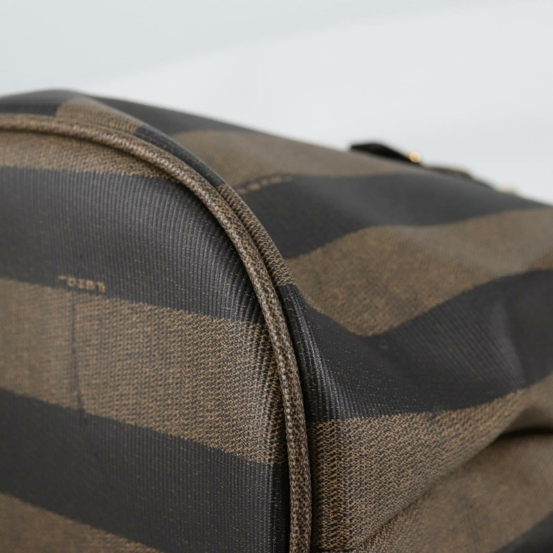 【日本直送】FENDI 胡桃色帆布單肩包 PVC 黑色 棕色 金色 正品 139699-14