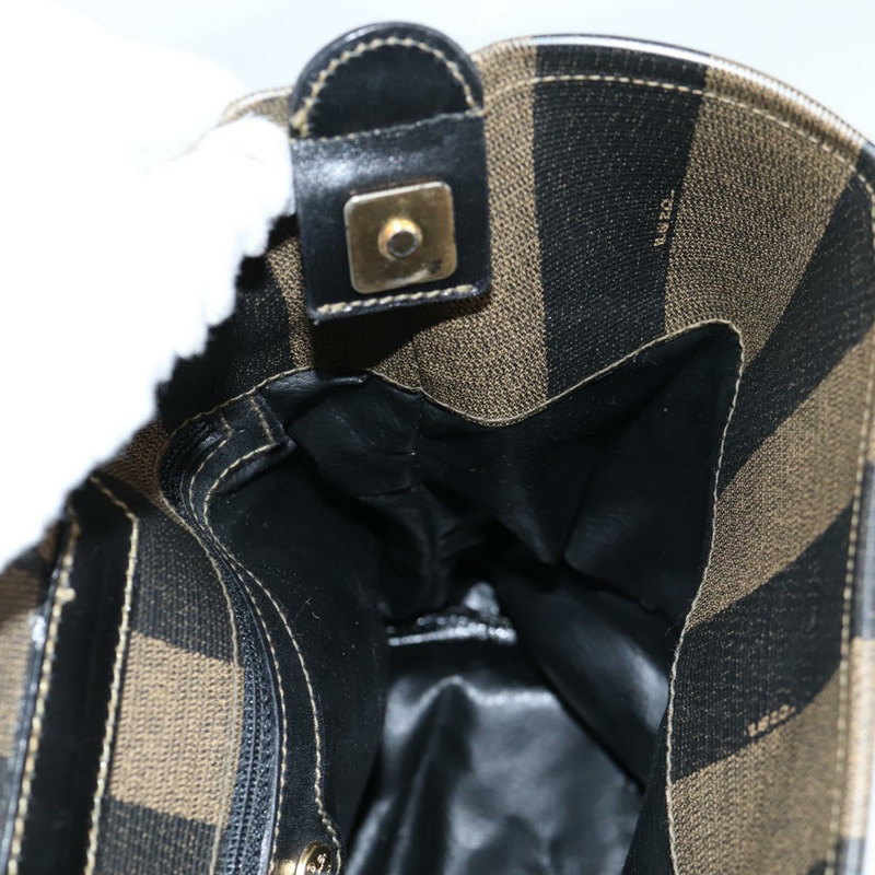 【日本直送】FENDI 胡桃色帆布單肩包 PVC 黑色 棕色 金色 正品 139699-19