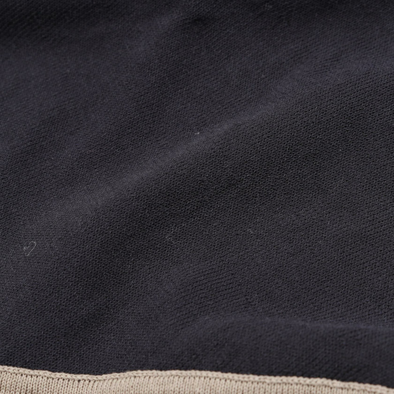 愛馬仕針織衫短袖上衣，棉質，海軍藍/米色，二手男款，#L-5