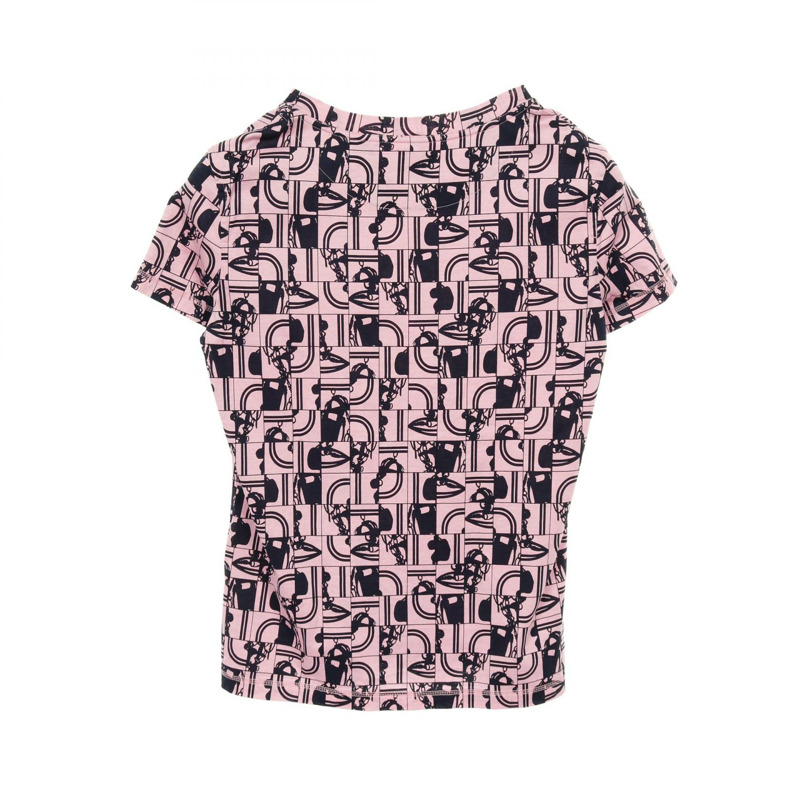 愛馬仕 (HERMES) BRIDES de GALA en Desordre T卹 #34 棉 粉紅 黑色 二手 女款-1