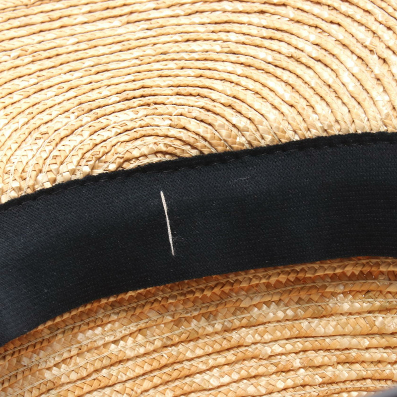 CHANEL COCO MARK 帽子 稻草 米色 二手 女款-5