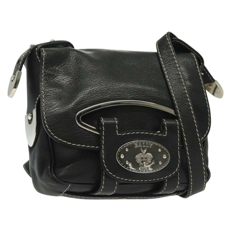【日本直送】BALLY 肩背包 皮革 黑色 銀色 正品 BA5493-0