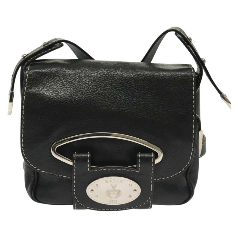 【日本直送】BALLY 肩背包 皮革 黑色 銀色 正品 BA5493-12
