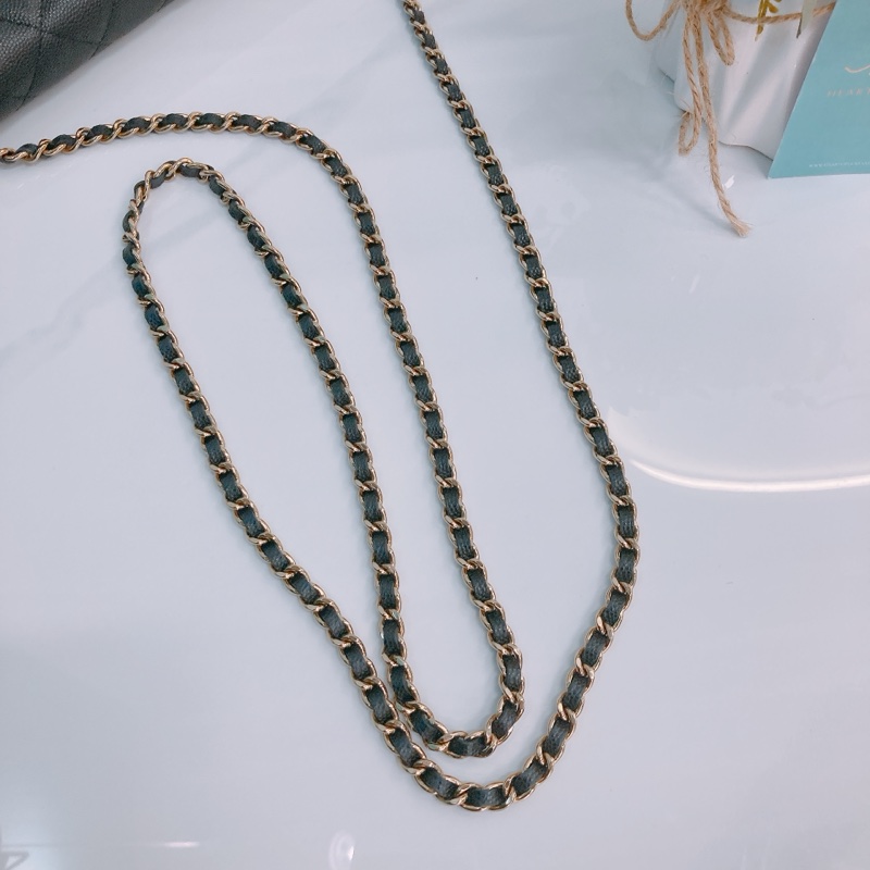 MS0316  香奈兒 水鑽 琺瑯 大CC Logo 鏈條銀包 黑金Chanel Crystal CC Logo Wallet On Chain 19cm Caviar-18