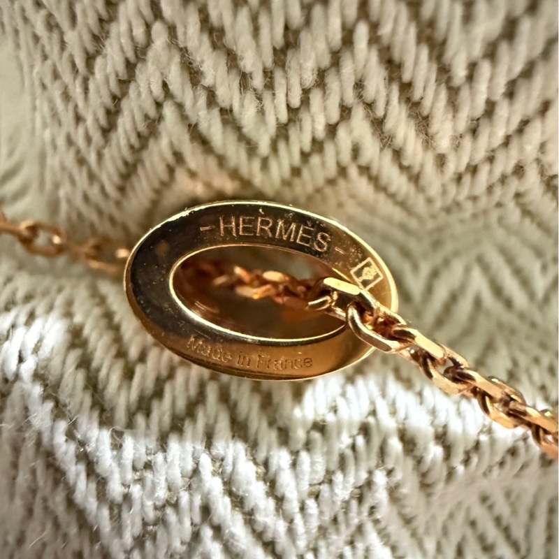 Hermes 愛馬仕 mini pop H項鍊 玫瑰金白 全新-3