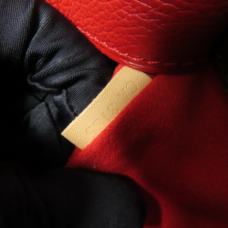 LOUIS VUITTON Monogram Pallas金扣手挽肩背兩用袋棕色/紅色-11