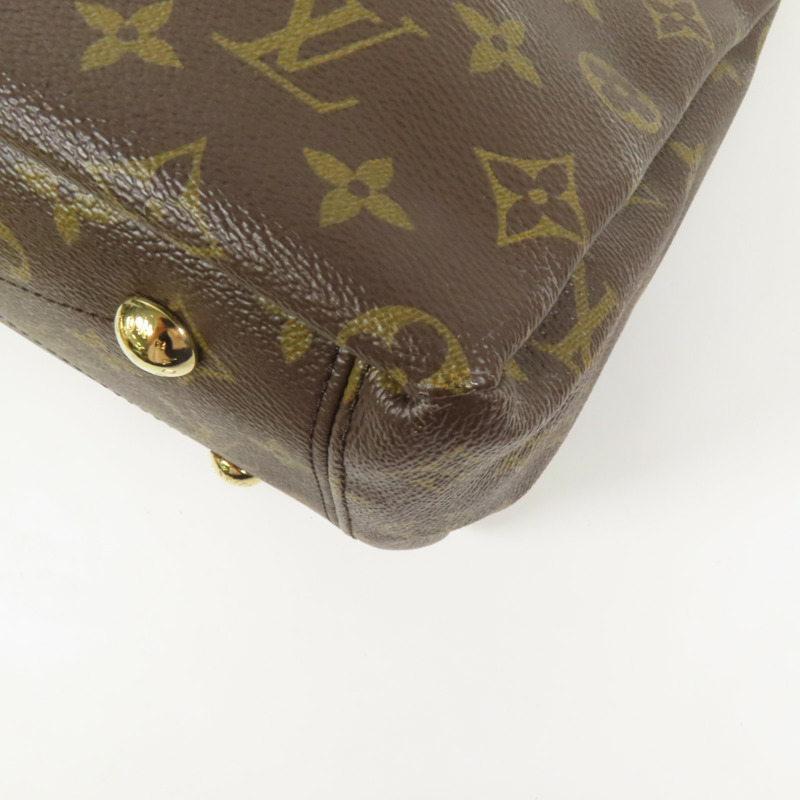 LOUIS VUITTON Monogram Pallas金扣手挽肩背兩用袋棕色/紅色-15