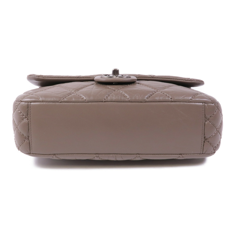 CHANEL 羊皮皮革Chain Shoulder銀扣鏈帶肩背袋-3