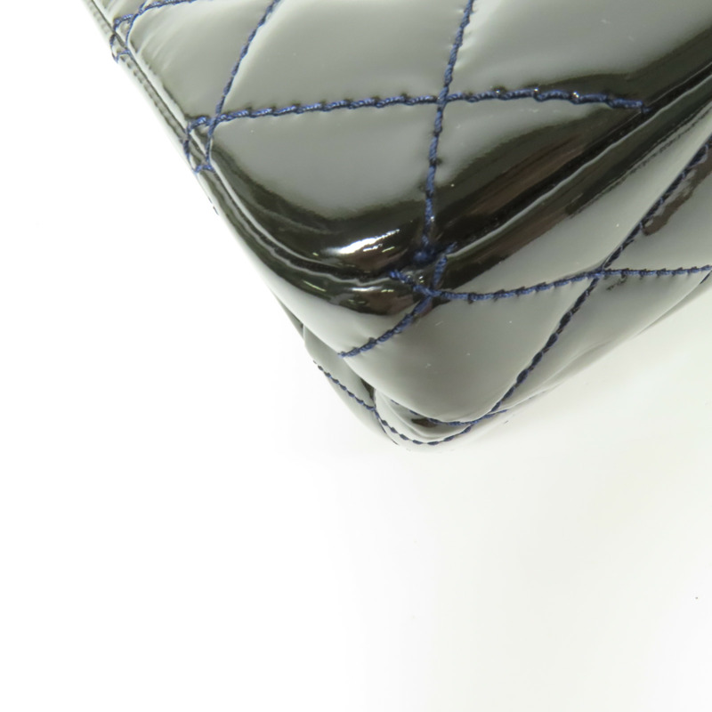 CHANEL 漆皮皮革2.55 Jumbo銀扣鏈帶肩背袋-13