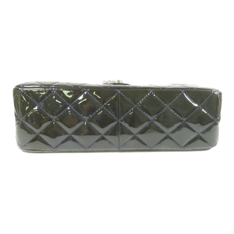 CHANEL 漆皮皮革2.55 Jumbo銀扣鏈帶肩背袋-3