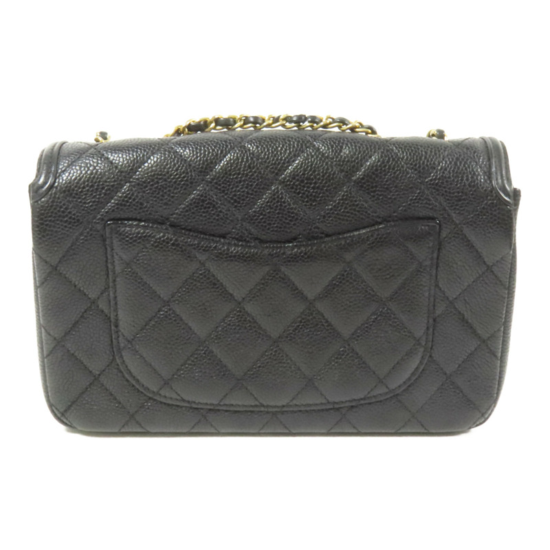 CHANEL 牛皮皮革Chain Shoulder金扣肩背袋-1