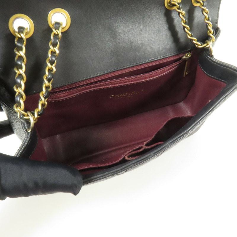 CHANEL 牛皮皮革Chain Shoulder金扣肩背袋-4