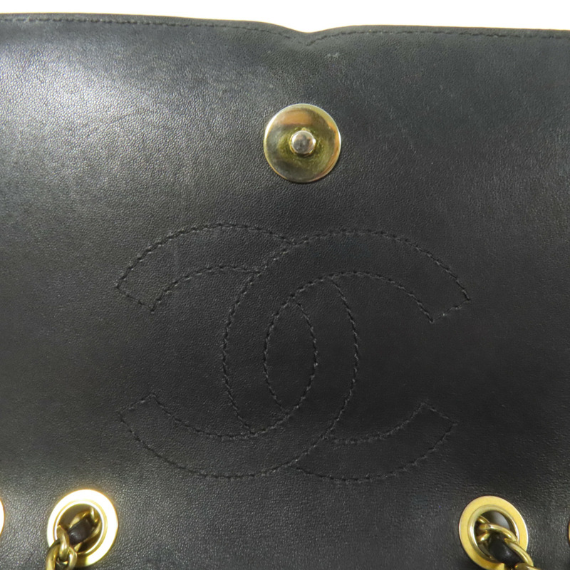 CHANEL 牛皮皮革Chain Shoulder金扣肩背袋-9