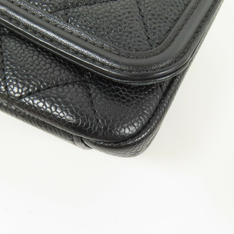 CHANEL 牛皮皮革Chain Shoulder金扣肩背袋-10