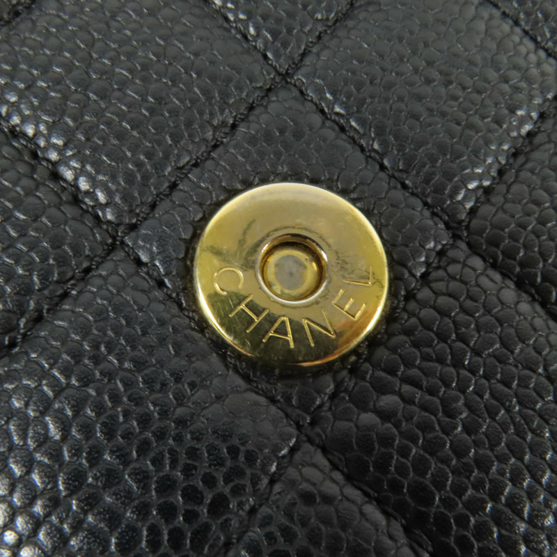 CHANEL 牛皮皮革Chain Shoulder金扣肩背袋-14