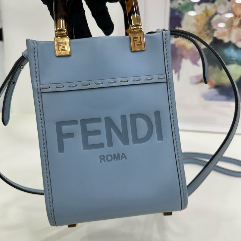 Fendi 芬迪 sunshine mini tote 淡藍色-5