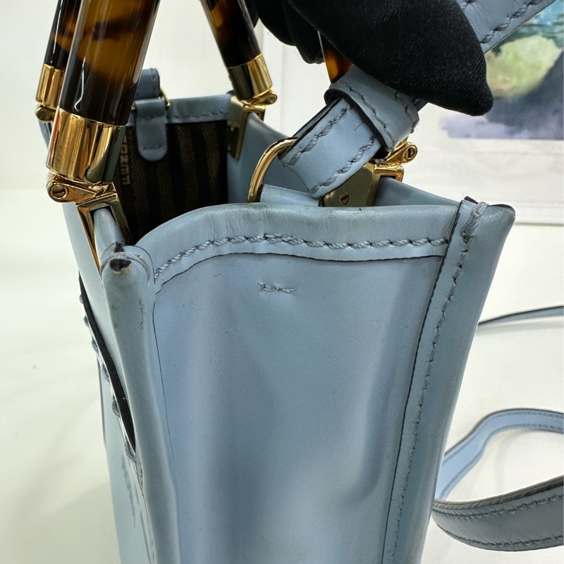 Fendi 芬迪 sunshine mini tote 淡藍色-11