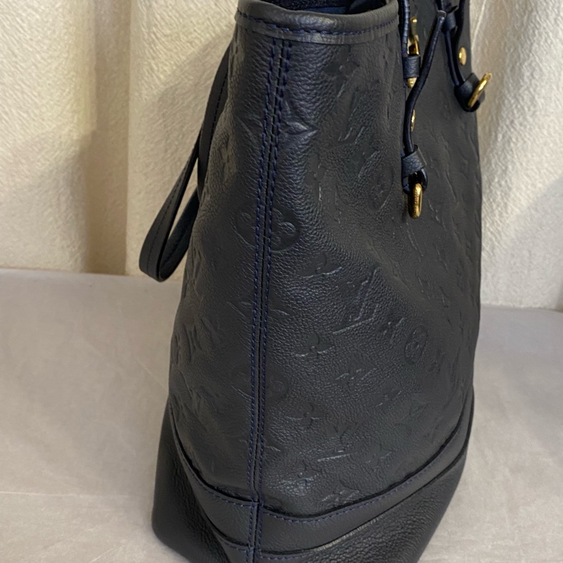 LouisVuitton 藏藍色 全皮壓紋tote包 可手提單肩-5