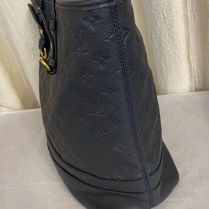 LouisVuitton 藏藍色 全皮壓紋tote包 可手提單肩-6