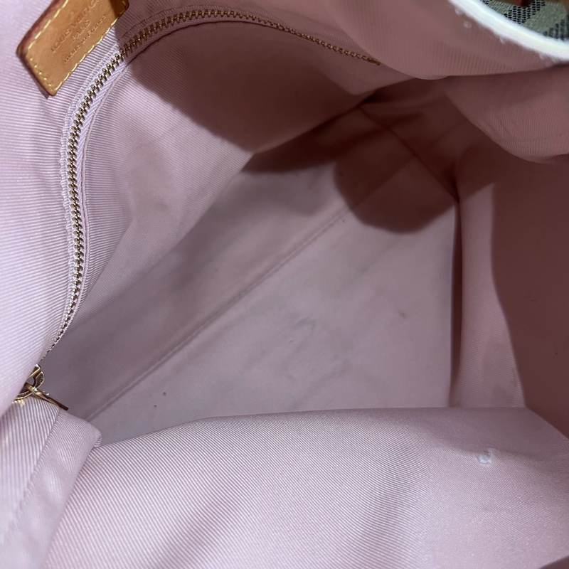 二手Louis Vuitton LV白色棋盤格graceful單肩肩背包PM-11