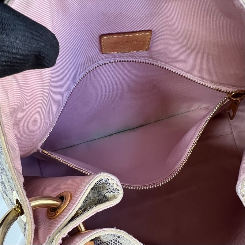 二手Louis Vuitton LV白色棋盤格graceful單肩肩背包PM-19