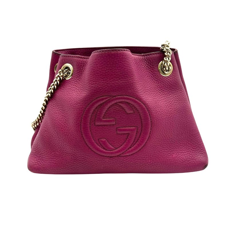 【美收精品】GUCCI 桃紅流蘇肩背包 B-793【隔月月中將轉賣至日本 上架期限30天】-0