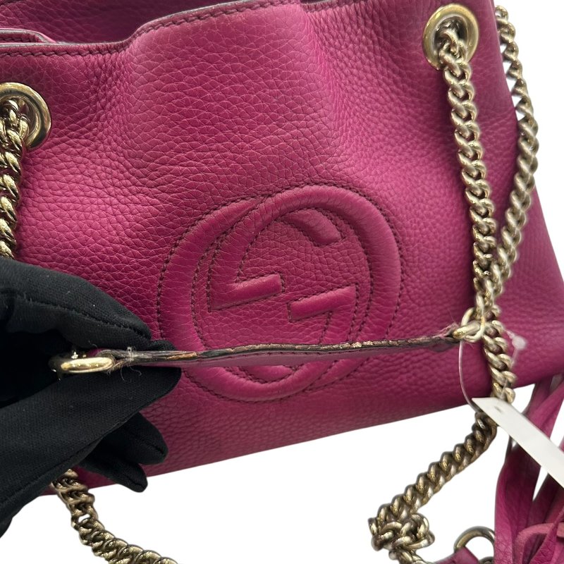 【美收精品】GUCCI 桃紅流蘇肩背包 B-793【隔月月中將轉賣至日本 上架期限30天】-9