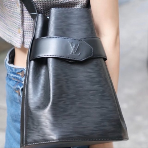 「JL精品代購」9新 LV 水波紋 黑色八角肩背包