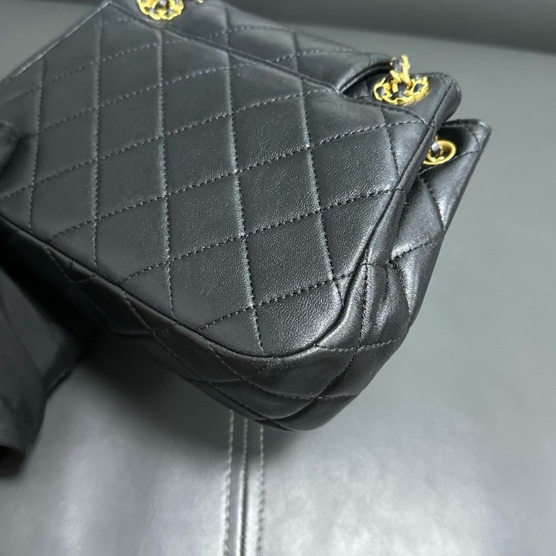 Chanel 24P 黑金羊皮hobo-13