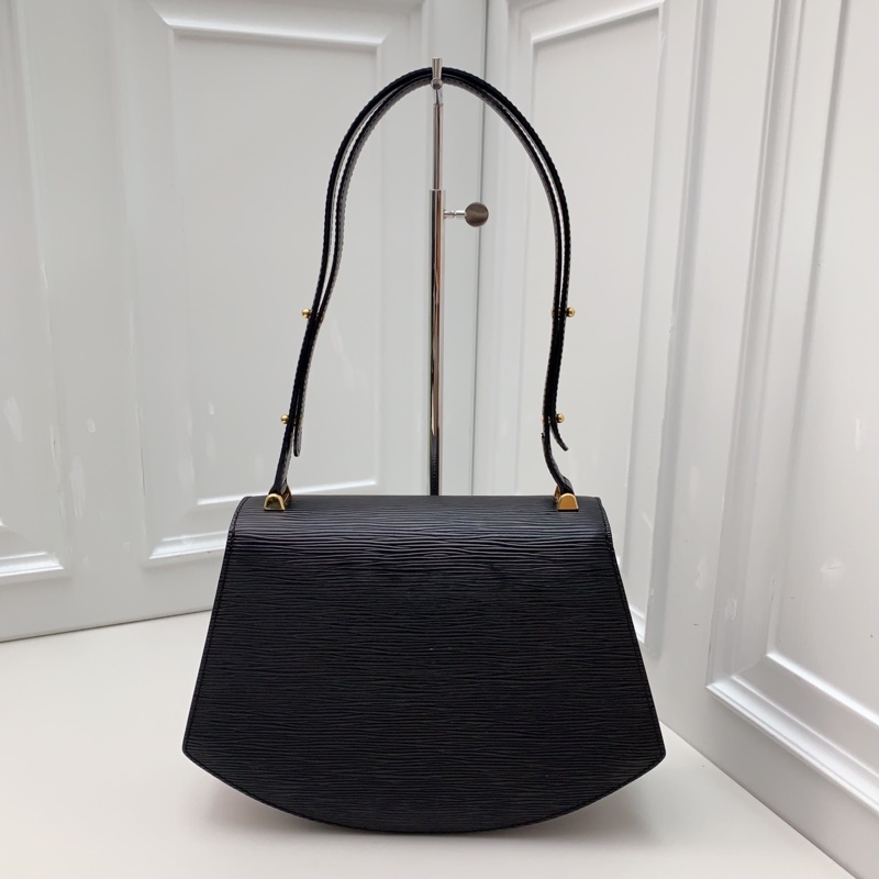 98新LV路易威登 經典中古水波紋黑色扇形兩用包 -1