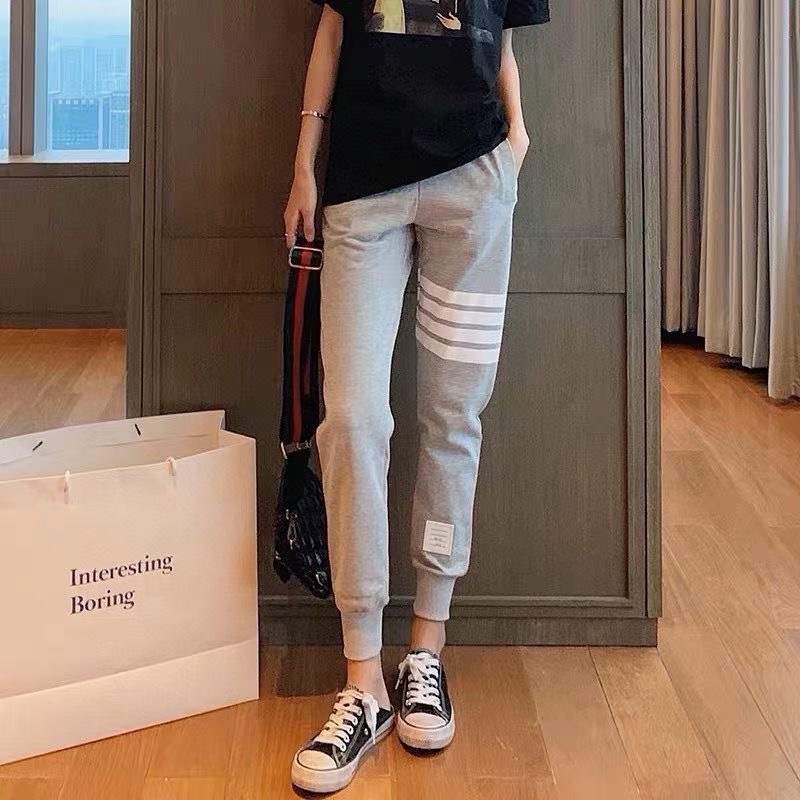 促銷品 Thom Browne 女款 灰色 四道槓 運動褲 #38 40 碼-4