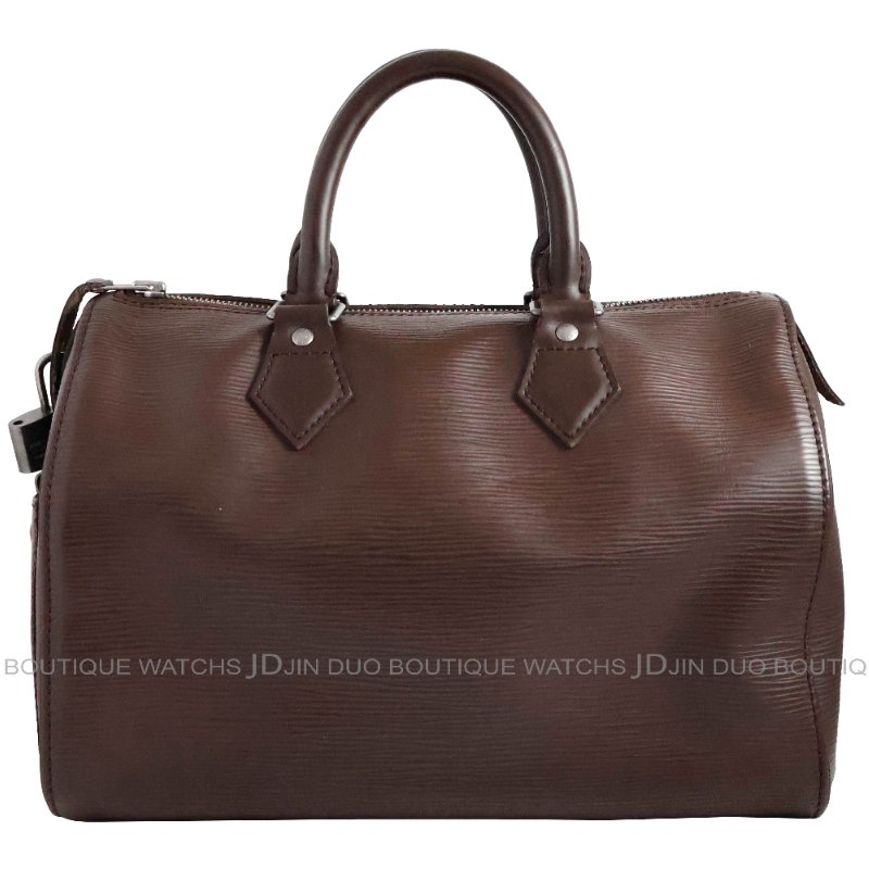金鐸精品~2482 LOUIS VUUTTON LV 路易威登 M5902D 咖啡色皮革Epi水波紋speedy30波士頓手提包-0