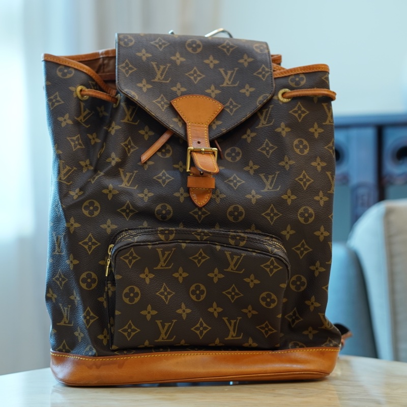 【二手精品】Louis Vuitton Monogram Montsouris GM 大號後背包 M51135 經典款(停產)-0