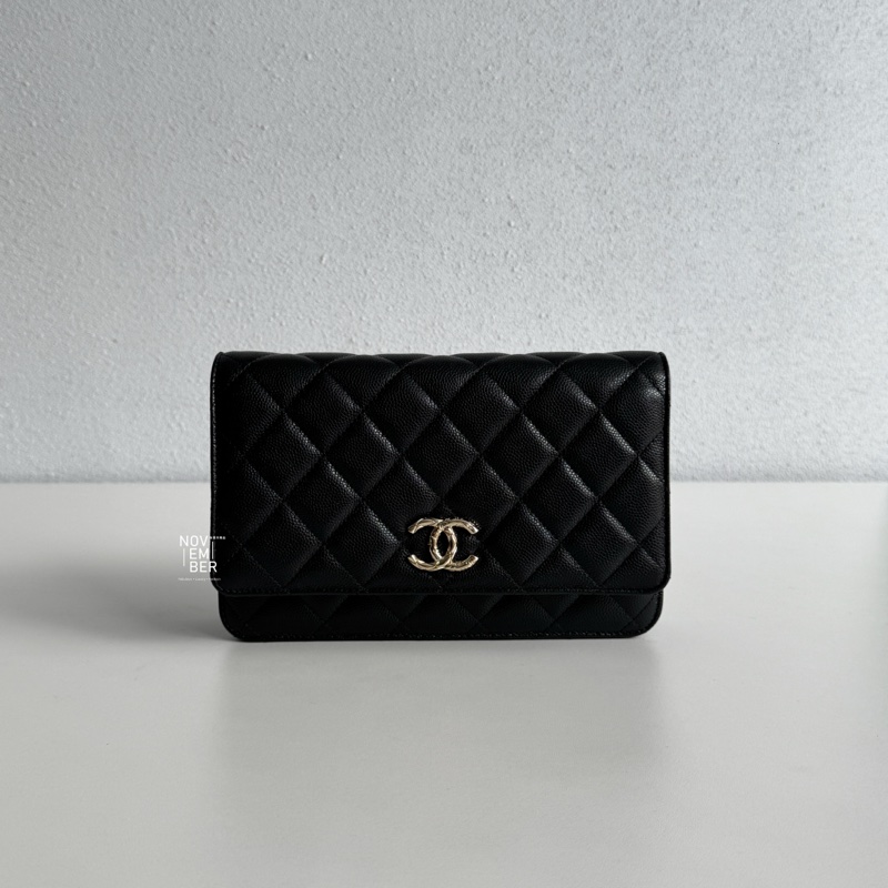 閒置全新✨全配有購證 Chanel 香奈兒 Classic 24A 發財WOC 季節款 斜背包 肩背包-0