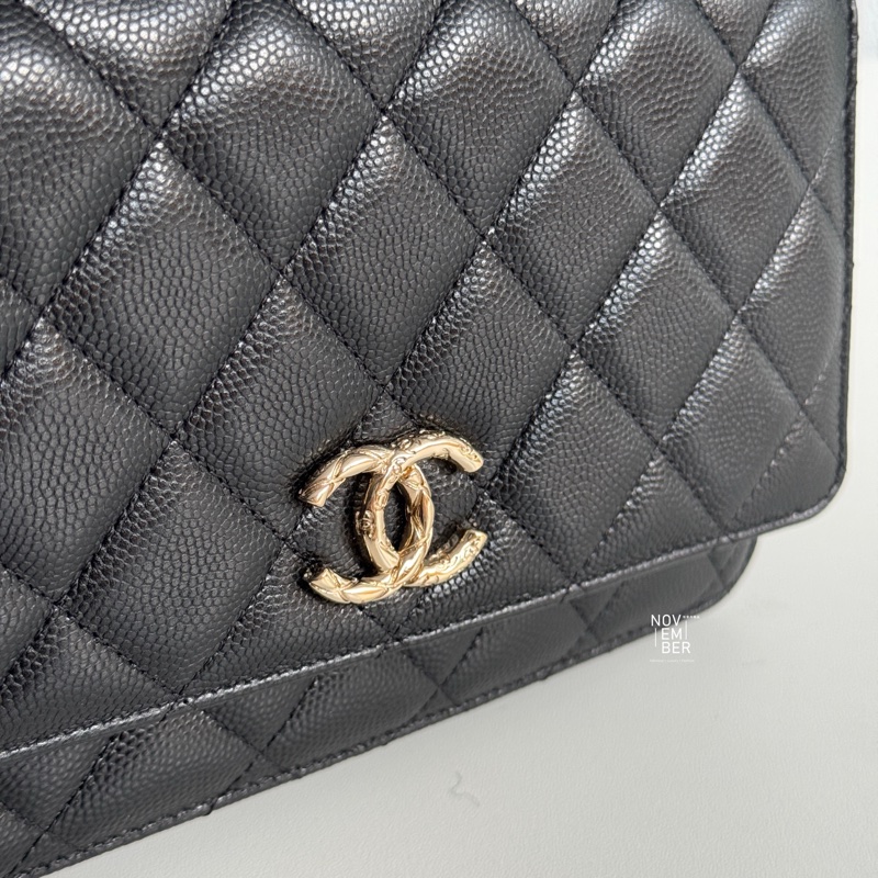 閒置全新✨全配有購證 Chanel 香奈兒 Classic 24A 發財WOC 季節款 斜背包 肩背包-3