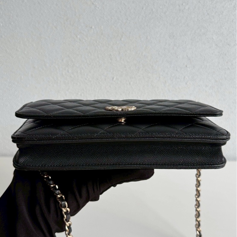 閒置全新✨全配有購證 Chanel 香奈兒 Classic 24A 發財WOC 季節款 斜背包 肩背包-7