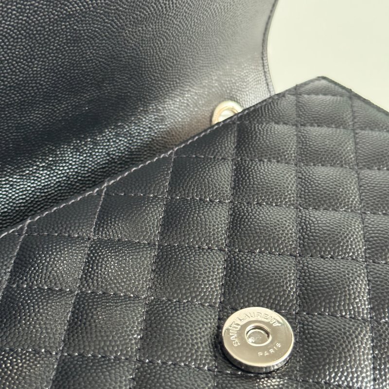 閒置新✨ 全配有購證 Saint Laurent YSL 聖羅蘭 信封包 黑色銀釦 斜背包 肩背包-24