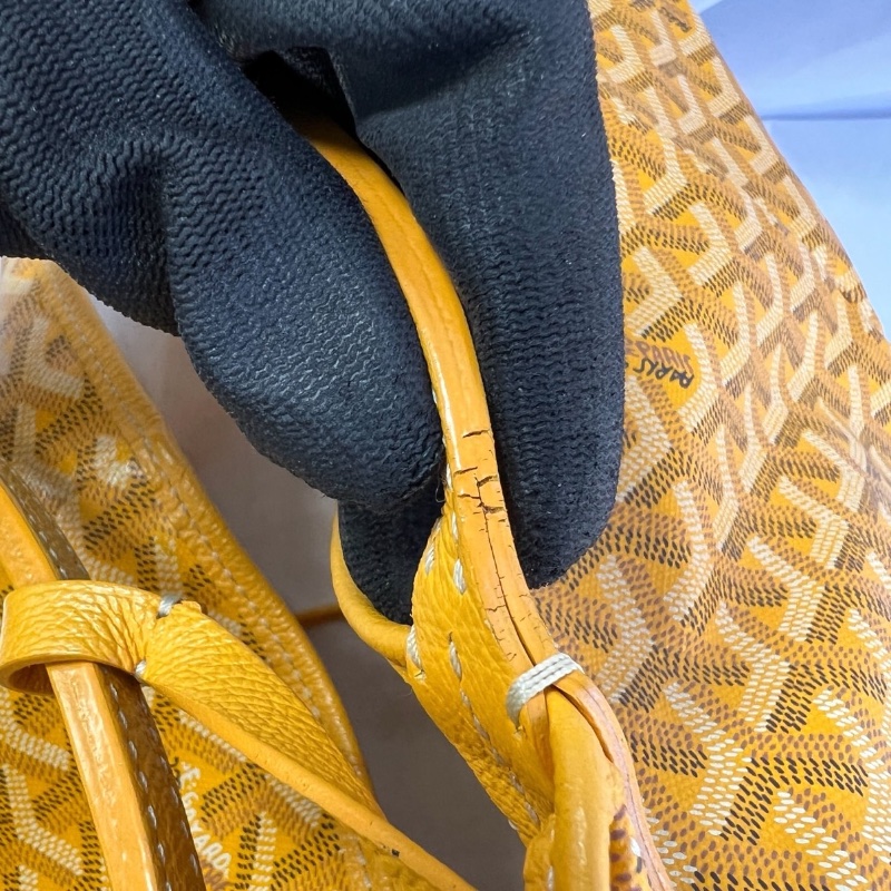 【美收精品】GOYARD 黃色老花手提袋 B-737【隔月月中將轉賣至日本 上架期限30天】-9