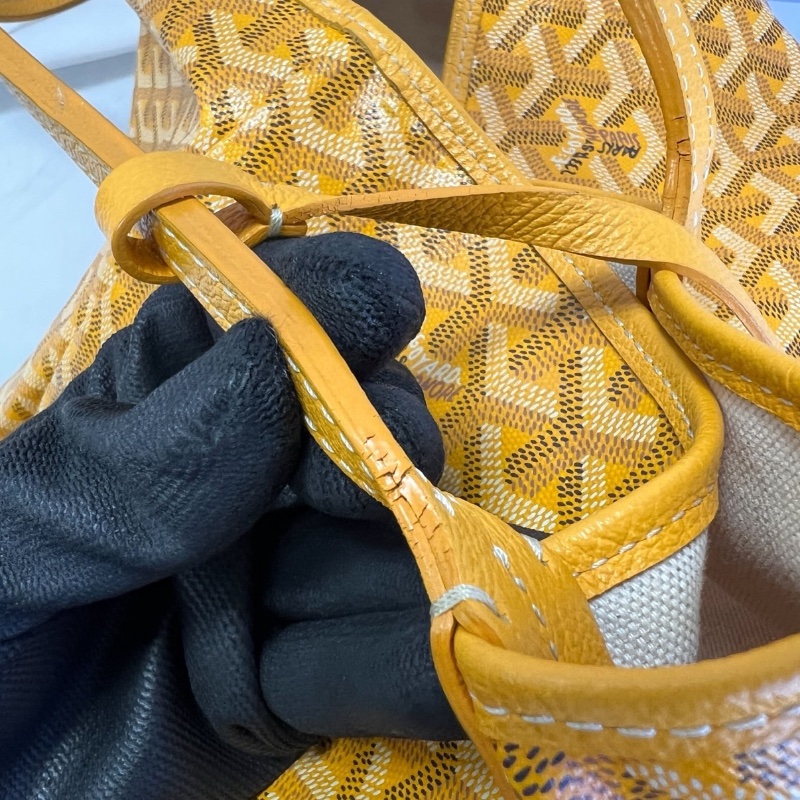 【美收精品】GOYARD 黃色老花手提袋 B-737【隔月月中將轉賣至日本 上架期限30天】-15